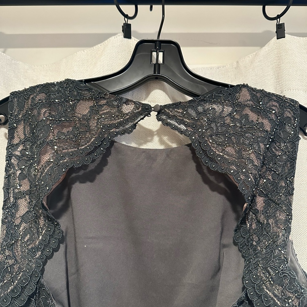 Ralph Lauren Elegant Gray Lace Dress - Picture 3 of 4
